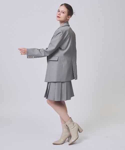 SWINGLE（スウィングル）の「アシメプリーツミニスカート（スカート・レディース・ライトグレー/ダークブルー/ベージュ・MEDIUM/SMALL）」の10枚目の写真