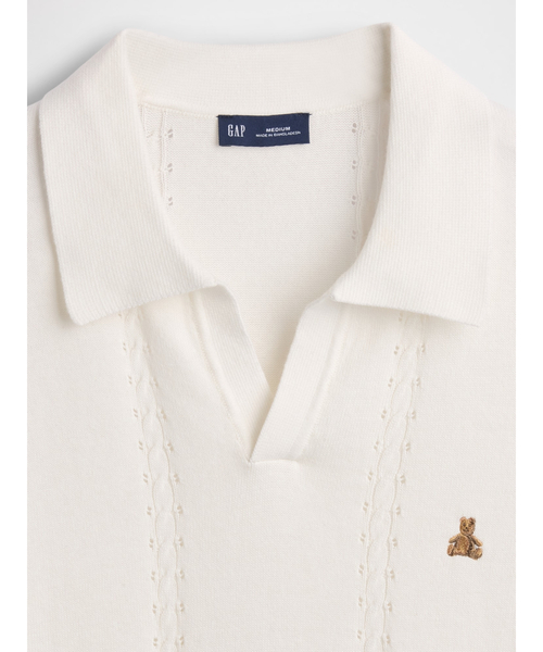 GAP(ギャップ)の「リラックス ジョニーカラー ポインテール ニットシャツ(ポロシャツ・メンズ・ネイビー/オフホワイト・XL/L/M/S/XS)」の8枚目の写真