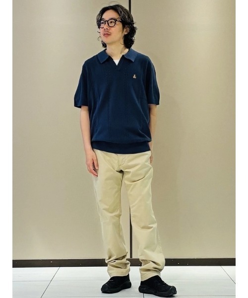 GAP(ギャップ)の「リラックス ジョニーカラー ポインテール ニットシャツ(ポロシャツ・メンズ・ネイビー/オフホワイト・XL/L/M/S/XS)」の9枚目の写真