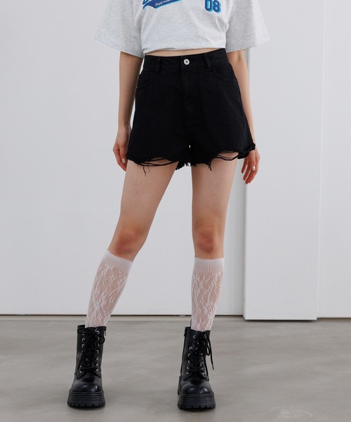 repipi armario（レピピ アルマリオ）の「ダメージデニムショートパンツ（デニムパンツ・キッズ・ブルー/ブラック/ライトブルー/ピンク・SMALL/MEDIUM/LARGE）」の8枚目の写真