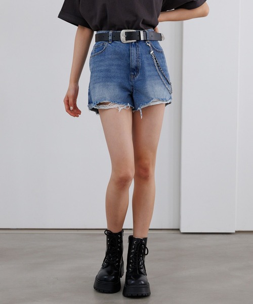 repipi armario（レピピ アルマリオ）の「ダメージデニムショートパンツ（デニムパンツ・キッズ・ブルー/ブラック/ライトブルー/ピンク・SMALL/MEDIUM/LARGE）」の17枚目の写真