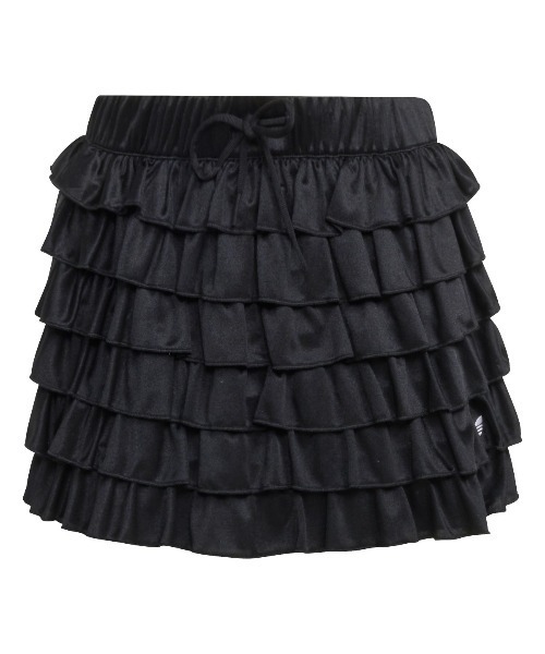 adidas(アディダス)の「adidas originals LACE RUFFLE MINI SKIRT(アディダスオリジナルス レース フリル ミニスカート)(スカート・レディース・ブラック/ホワイト系・LARGE/MEDIUM/SMALL)」の8枚目の写真