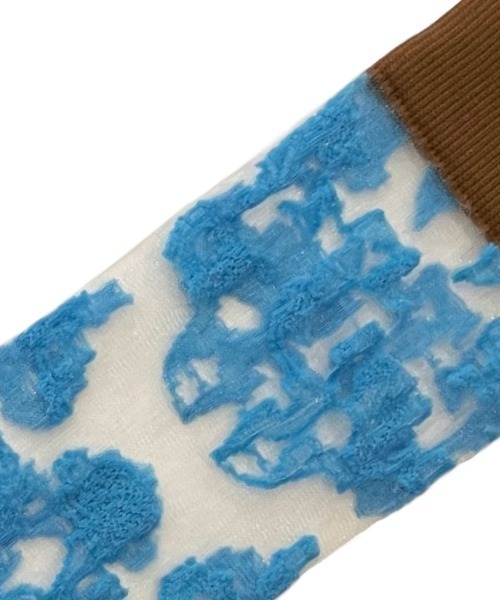 FAKUI(ファクイ)の「3COLOR FLOWER SEE-THROUGH SOCKS / 3カラー花柄シースルーソックス(ソックス/靴下・レディース・ボルドー/ブルー・22.0~24.0cm)」の7枚目の写真