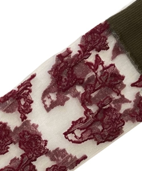 FAKUI(ファクイ)の「3COLOR FLOWER SEE-THROUGH SOCKS / 3カラー花柄シースルーソックス(ソックス/靴下・レディース・ボルドー/ブルー・22.0~24.0cm)」の3枚目の写真