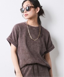 CHIC STYLE | 【セットアップ対応】ヴィンテージ加工サーマルフレンチスリーブカットソー＜大きいサイズ有＞シックスタイル(Tシャツ/カットソー)