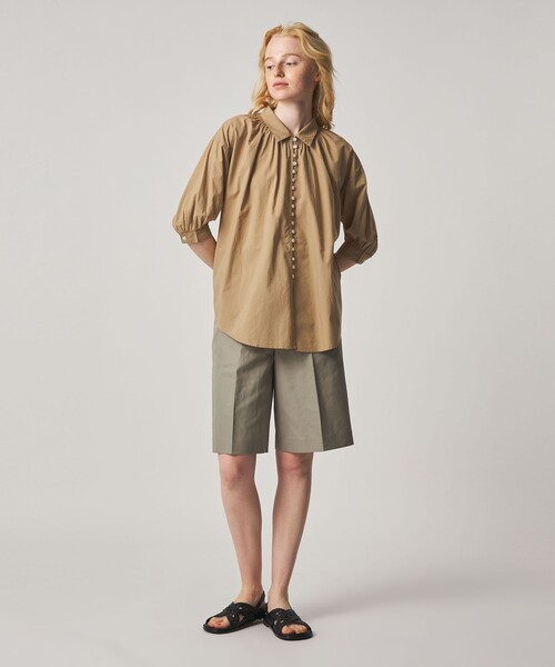 Steven Alan(スティーブンアラン)の「<Steven Alan>コットン ポプリン ギャザー ブラウス(シャツ/ブラウス・レディース・ブラック/ベージュ・FREE)」の16枚目の写真