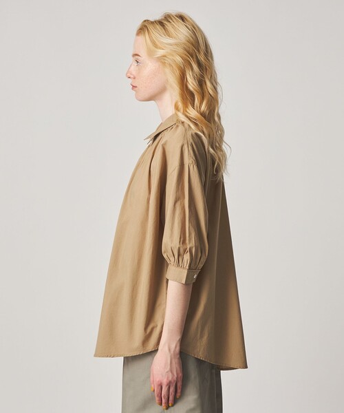 Steven Alan(スティーブンアラン)の「<Steven Alan>コットン ポプリン ギャザー ブラウス(シャツ/ブラウス・レディース・ブラック/ベージュ・FREE)」の13枚目の写真