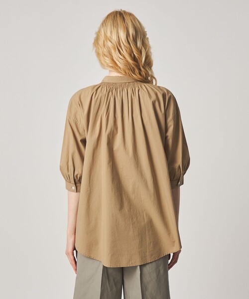 Steven Alan(スティーブンアラン)の「<Steven Alan>コットン ポプリン ギャザー ブラウス(シャツ/ブラウス・レディース・ブラック/ベージュ・FREE)」の14枚目の写真