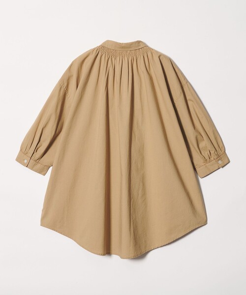 Steven Alan(スティーブンアラン)の「<Steven Alan>コットン ポプリン ギャザー ブラウス(シャツ/ブラウス・レディース・ブラック/ベージュ・FREE)」の4枚目の写真