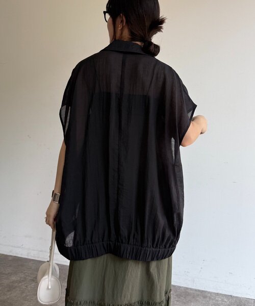 DouDou（ドゥドゥ）の「シアーサファリシャツベスト（ベスト・レディース・ブラック/ベージュ・FREE）」の22枚目の写真