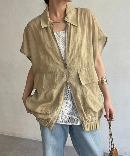DouDou（ドゥドゥ）の「シアーサファリシャツベスト（ベスト・レディース・ブラック/ベージュ・FREE）」の18枚目の写真