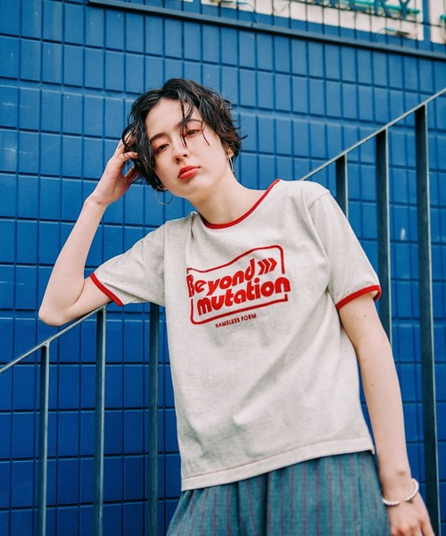 niko and...（ニコアンド）の「アソートスラブリンガーTシャツ（Tシャツ/カットソー・レディース・アイボリー/ナチュラル/ライトブルー/ライトグリーン・MEDIUM/LARGE）」の6枚目の写真