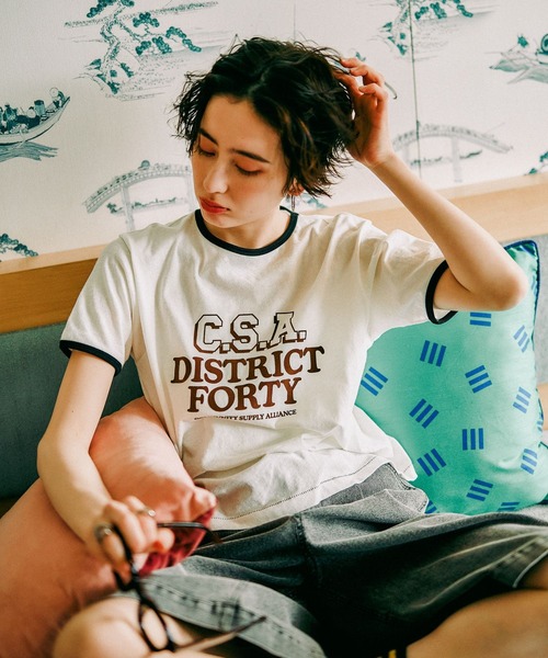 niko and...（ニコアンド）の「アソートスラブリンガーTシャツ（Tシャツ/カットソー・レディース・アイボリー/ナチュラル/ライトブルー/ライトグリーン・MEDIUM/LARGE）」の8枚目の写真