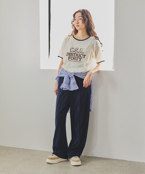 niko and...（ニコアンド）の「アソートスラブリンガーTシャツ（Tシャツ/カットソー・レディース・アイボリー/ナチュラル/ライトブルー/ライトグリーン・MEDIUM/LARGE）」の21枚目の写真