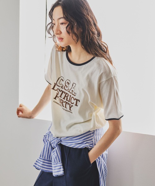アソートスラブリンガーTシャツ（Tシャツ/カットソー）｜niko and