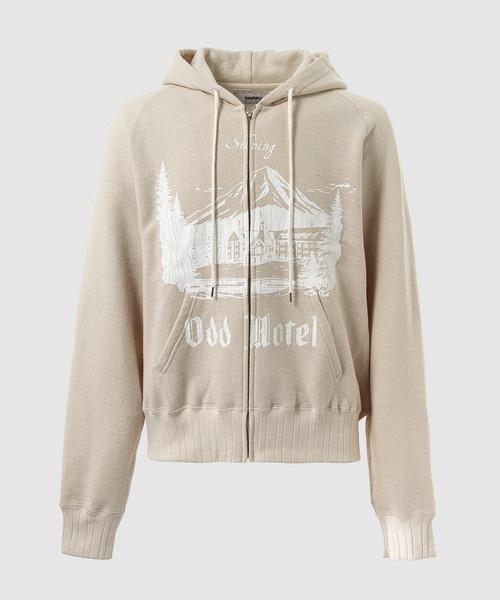 DAIRIKU(ダイリク)の「"Odd Hotel" Silk-Cotton Zip Up Hoodie(パーカー・メンズ・ホワイト系その他/ブラック・M/L)」の2枚目の写真