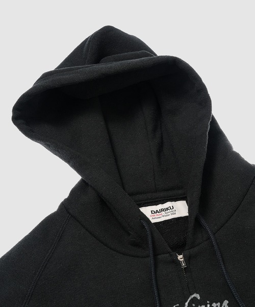 DAIRIKU(ダイリク)の「"Odd Hotel" Silk-Cotton Zip Up Hoodie(パーカー・メンズ・ホワイト系その他/ブラック・M/L)」の8枚目の写真