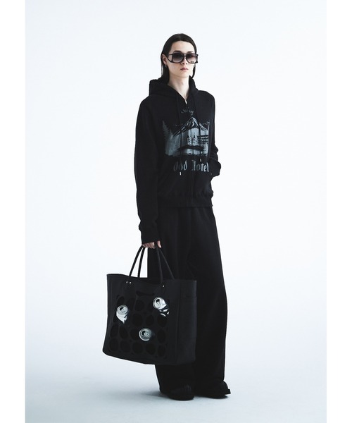 DAIRIKU(ダイリク)の「"Odd Hotel" Silk-Cotton Zip Up Hoodie(パーカー・メンズ・ホワイト系その他/ブラック・M/L)」の5枚目の写真