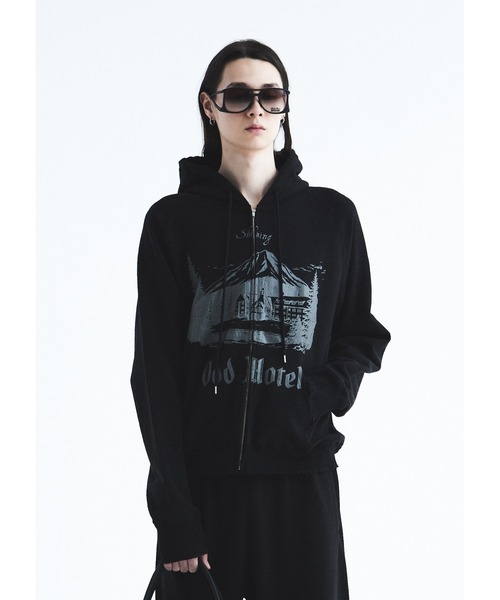 DAIRIKU(ダイリク)の「"Odd Hotel" Silk-Cotton Zip Up Hoodie(パーカー・メンズ・ホワイト系その他/ブラック・M/L)」の6枚目の写真