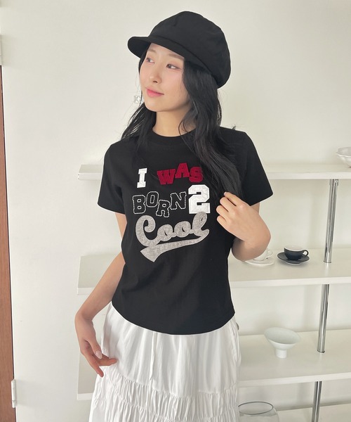 UNE MANSION(ユヌマンション)の「アップリケロゴデザインTシャツカットソー(Tシャツ/カットソー・レディース・ブラック/ホワイト・FREE)」の21枚目の写真