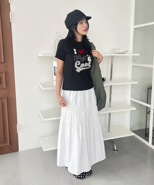UNE MANSION(ユヌマンション)の「アップリケロゴデザインTシャツカットソー(Tシャツ/カットソー・レディース・ブラック/ホワイト・FREE)」の16枚目の写真