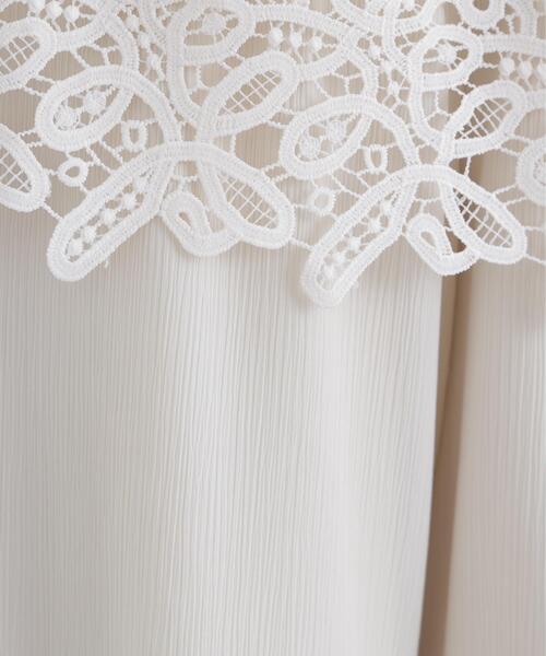 N.（N. Natural Beauty Basic）（エヌエヌナチュラルビューティーベーシック）の「レースレイヤード楊柳パンツ（その他パンツ・レディース・ブラック/オフホワイト・ﾌﾘ-）」の7枚目の写真