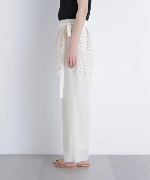 N.（N. Natural Beauty Basic）（エヌエヌナチュラルビューティーベーシック）の「レースレイヤード楊柳パンツ（その他パンツ・レディース・ブラック/オフホワイト・ﾌﾘ-）」の13枚目の写真