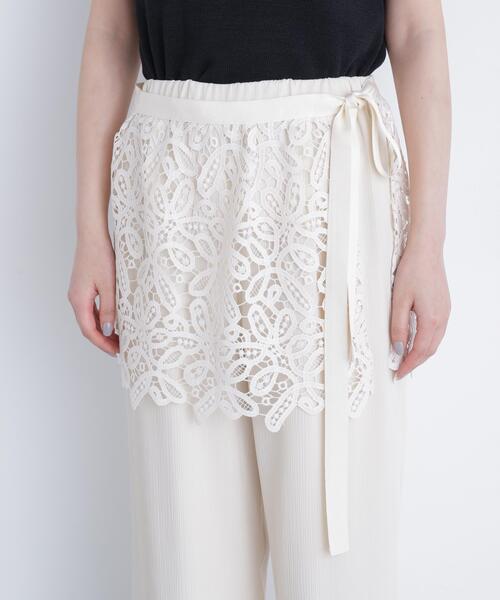 N.（N. Natural Beauty Basic）（エヌエヌナチュラルビューティーベーシック）の「レースレイヤード楊柳パンツ（その他パンツ・レディース・ブラック/オフホワイト・ﾌﾘ-）」の15枚目の写真