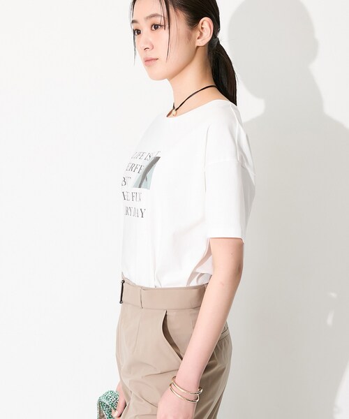 INDIVI（インディヴィ）の「【選べるバリエーション】プリントTシャツ（Tシャツ/カットソー・レディース・ホワイト系6/チャコールグレー/ホワイト系1/ホワイト・05/38/13）」の7枚目の写真