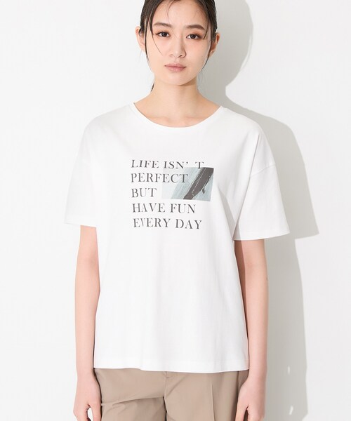 INDIVI（インディヴィ）の「【選べるバリエーション】プリントTシャツ（Tシャツ/カットソー・レディース・ホワイト系6/チャコールグレー/ホワイト系1/ホワイト・05/38/13）」の22枚目の写真