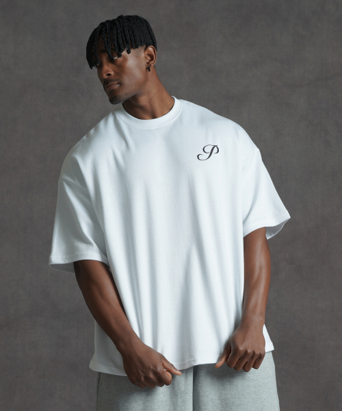 PHERMENON(フェルメノン)の「オーバーサイズ P 半袖Tシャツ - ホワイト(Tシャツ/カットソー・メンズ・ホワイト・1/2)」の1枚目の写真