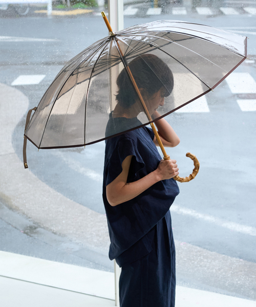 追加》【TRADITIONAL WEATHERWEAR】CLEAR UMBRELLA BAMBOO：傘（長傘