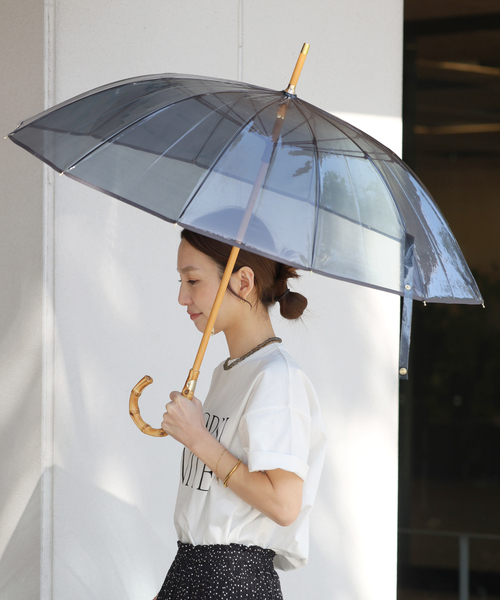 追加》【TRADITIONAL WEATHERWEAR】CLEAR UMBRELLA BAMBOO：傘（長傘