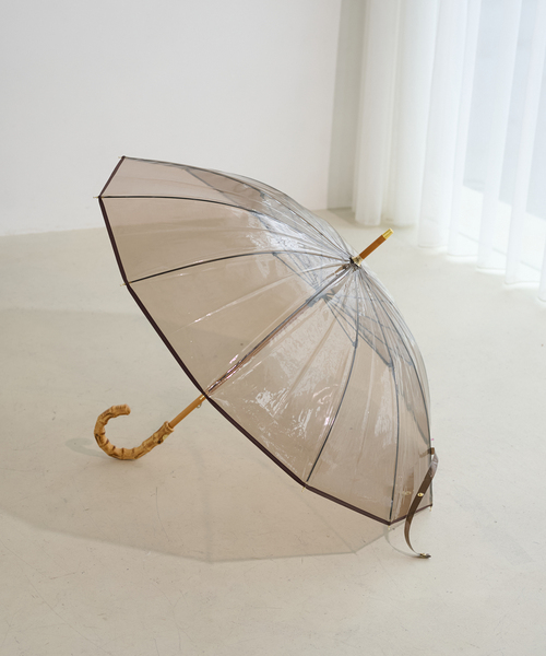 Traditional Weatherwear(トラディショナルウェザーウェア)の「《追加》【TRADITIONAL WEATHERWEAR】CLEAR UMBRELLA BAMBOO:傘(長傘・レディース・ブラウン/チャコールグレー・FREE)」の9枚目の写真