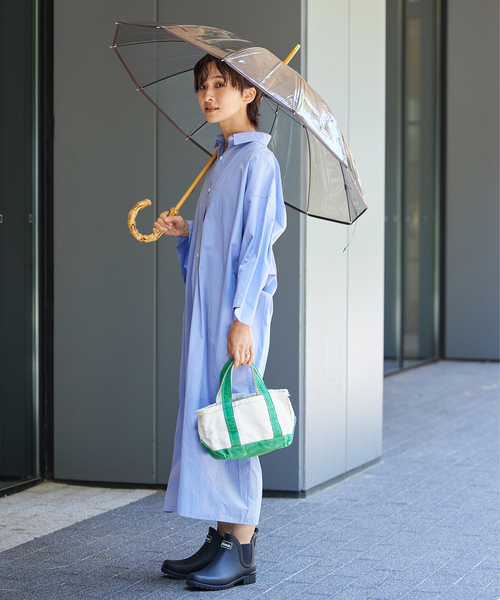 Traditional Weatherwear(トラディショナルウェザーウェア)の「《追加》【TRADITIONAL WEATHERWEAR】CLEAR UMBRELLA BAMBOO:傘(長傘・レディース・ブラウン/チャコールグレー・FREE)」の10枚目の写真