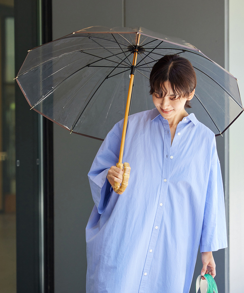 Traditional Weatherwear(トラディショナルウェザーウェア)の「《追加》【TRADITIONAL WEATHERWEAR】CLEAR UMBRELLA BAMBOO:傘(長傘・レディース・ブラウン/チャコールグレー・FREE)」の12枚目の写真