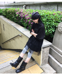 FFATS TULLE DRESS BIG BIG TEE_BLACK(NG2GSUT591A)