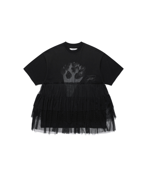 NICE GHOST CLUB(ナイスゴーストクラブ)の「FFATS TULLE DRESS BIG BIG TEE_BLACK(NG2GSUT591A)(Tシャツ/カットソー・レディース・ブラック・SMALL/MEDIUM)」の6枚目の写真