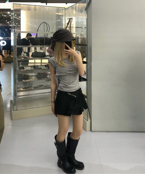 FLAREUP（フレアアップ）の「Asymmetrical Layered Mini Skirt (FL-267_Black)（スカート・レディース・ブラック・1/2）」の5枚目の写真
