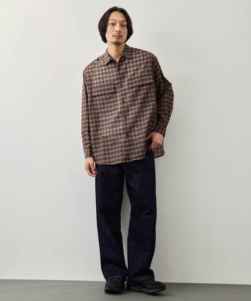 CITY TOKYO(シティトウキョウ)の「【CITY TOKYO】シアーグラフチェックシャツ(シャツ/ブラウス・メンズ・ブラック/ブラウン・1/2)」の6枚目の写真