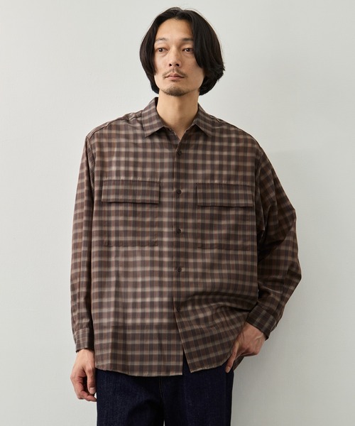 CITY TOKYO(シティトウキョウ)の「【CITY TOKYO】シアーグラフチェックシャツ(シャツ/ブラウス・メンズ・ブラック/ブラウン・1/2)」の3枚目の写真