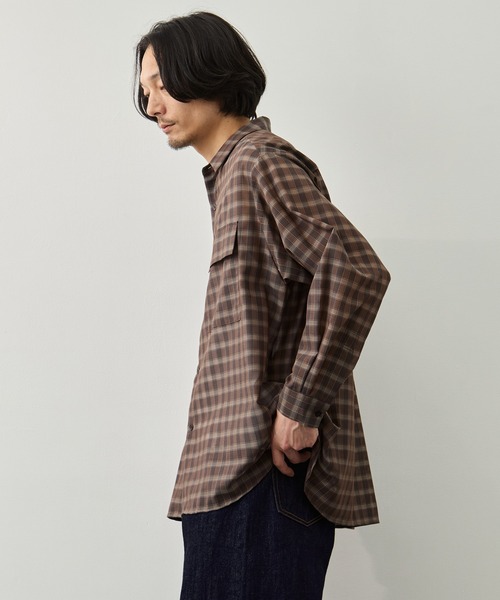 CITY TOKYO(シティトウキョウ)の「【CITY TOKYO】シアーグラフチェックシャツ(シャツ/ブラウス・メンズ・ブラック/ブラウン・1/2)」の4枚目の写真