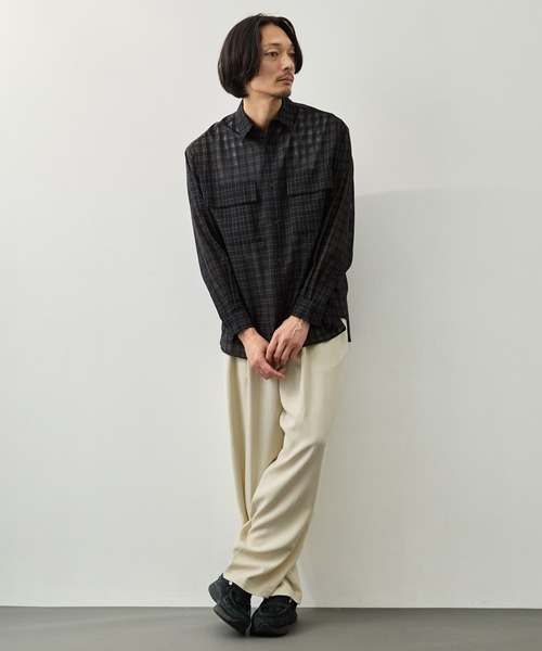 CITY TOKYO(シティトウキョウ)の「【CITY TOKYO】シアーグラフチェックシャツ(シャツ/ブラウス・メンズ・ブラック/ブラウン・1/2)」の11枚目の写真