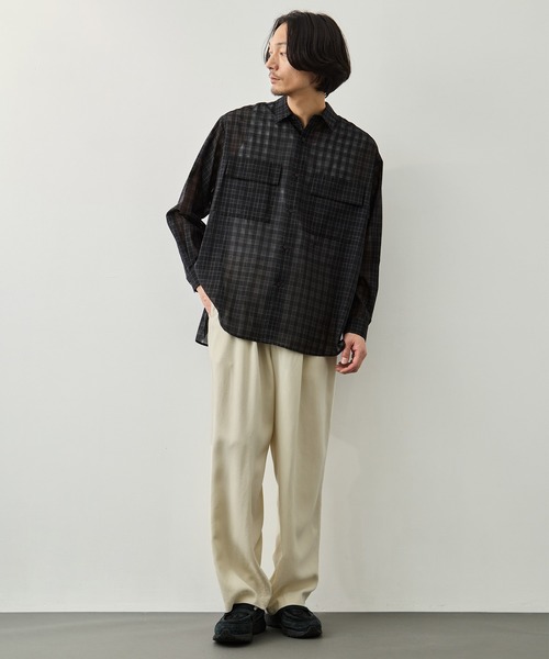 CITY TOKYO(シティトウキョウ)の「【CITY TOKYO】シアーグラフチェックシャツ(シャツ/ブラウス・メンズ・ブラック/ブラウン・1/2)」の12枚目の写真