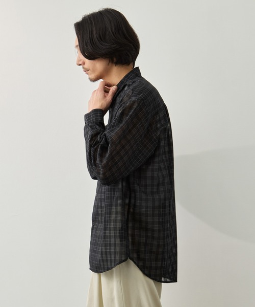 CITY TOKYO(シティトウキョウ)の「【CITY TOKYO】シアーグラフチェックシャツ(シャツ/ブラウス・メンズ・ブラック/ブラウン・1/2)」の9枚目の写真
