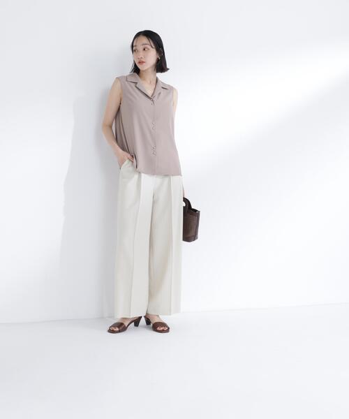 NATURAL BEAUTY BASIC(ナチュラルビューティーベーシック)の「ストライプタックストレートパンツ(その他パンツ・レディース・ベージュ系その他/グレー系その他・フリ-)」の22枚目の写真