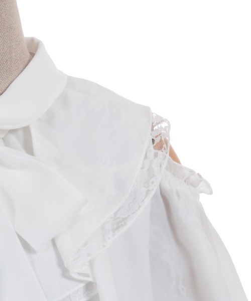 axes femme POETIQUE(アクシーズファムポエティック)の「2WAYオフショルフリルBL(シャツ/ブラウス・レディース・ブラック/ホワイト/ピンク・MEDIUM)」の17枚目の写真