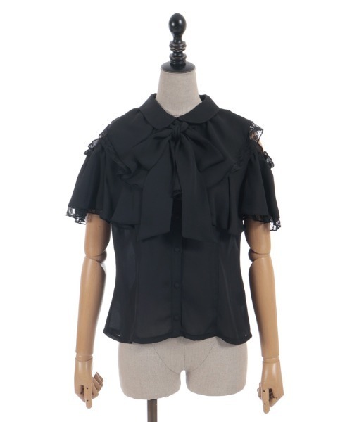 axes femme POETIQUE(アクシーズファムポエティック)の「2WAYオフショルフリルBL(シャツ/ブラウス・レディース・ブラック/ホワイト/ピンク・MEDIUM)」の19枚目の写真