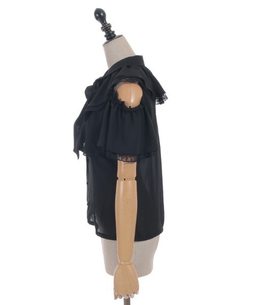 axes femme POETIQUE(アクシーズファムポエティック)の「2WAYオフショルフリルBL(シャツ/ブラウス・レディース・ブラック/ホワイト/ピンク・MEDIUM)」の20枚目の写真