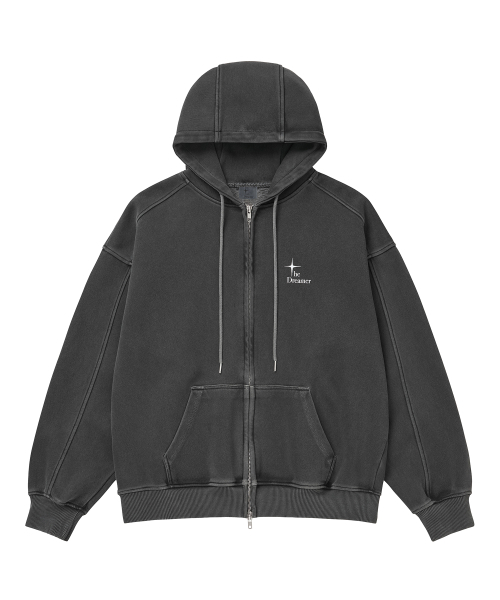 Voyager Pigment Zip-up Hoodie — Charcoal (серый худи на молнии)